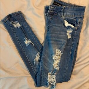 Almost Famous Blue Skinny Distressed Jeans